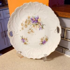 DECORATIVE PLATE FLORAL DESIGN please note plate stand not included